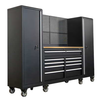 100" Rolling Tool Chest Workstation with Bench Top & Side Lockers