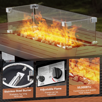 Outdoor Patio Furniture Set Built for Year-Round Use, Fire Pit Table, Rattan Wicker, Weather-Resistant Fabric