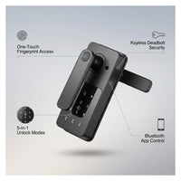 Smart Lock 5 in 1 Smart Door Knob Fingerprint Deadbolt with App Control Bluetooth Smart Lock Keyless Entry Door Lock — infographic