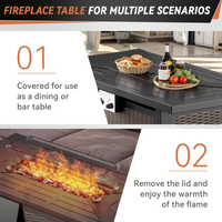 Outdoor Patio Furniture Set Built for Year-Round Use, Fire Pit Table, Rattan Wicker, Weather-Resistant Fabric