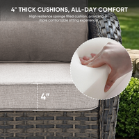 Outdoor Patio Furniture Set Built for Year-Round Use, Fire Pit Table, Rattan Wicker, Weather-Resistant Fabric