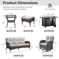 Outdoor Patio Furniture Set Built for Year-Round Use, Fire Pit Table, Rattan Wicker, Weather-Resistant Fabric