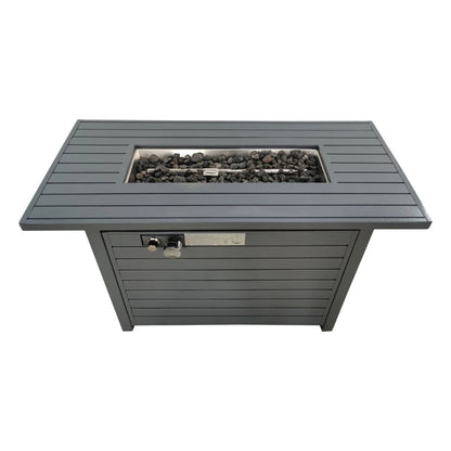 Propane Outdoor Fire Pit Table With Lid - Gray
