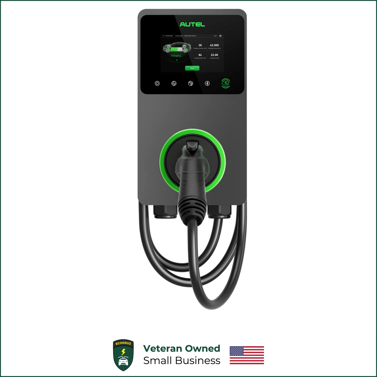 Autel AC Elite Business 50A 12kW Level 2 EV Charger with Touch Screen