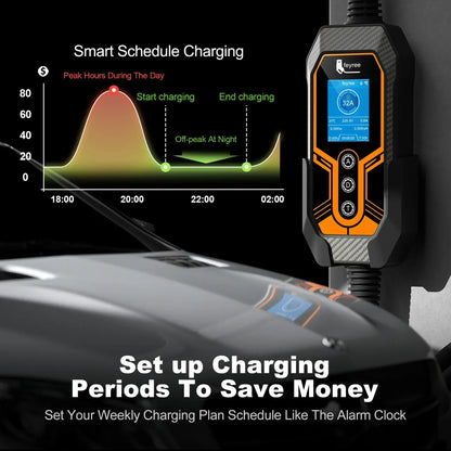 feyree TS-NACS EV Charger | 32A 7KW Portable Charger with APP Control for Tesla