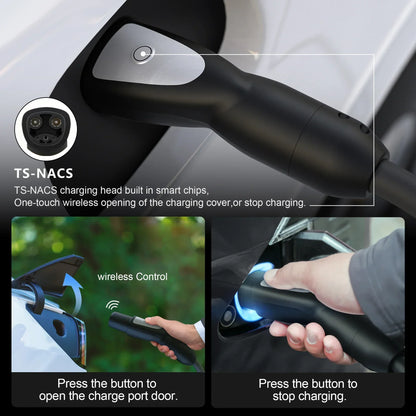 feyree TS-NACS EV Charger | 32A 7KW Portable Charger with APP Control for Tesla