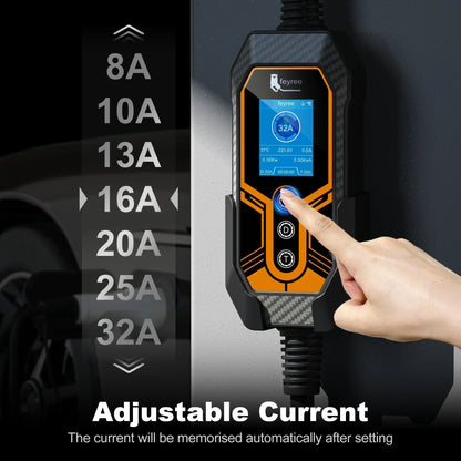 feyree TS-NACS EV Charger | 32A 7KW Portable Charger with APP Control for Tesla