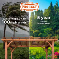 Cedar Wood Pergola Built for Outdoor Shade, 10x10 Traditional Design, All Cedar Construction, Ground Anchors