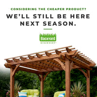 Cedar Wood Pergola Built for Outdoor Shade, 10x10 Traditional Design, All Cedar Construction, Ground Anchors