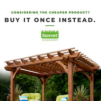 Cedar Wood Pergola Built for Outdoor Shade, 10x10 Traditional Design, All Cedar Construction, Ground Anchors