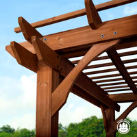 Cedar Wood Pergola Built for Outdoor Shade, 10x10 Traditional Design, All Cedar Construction, Ground Anchors