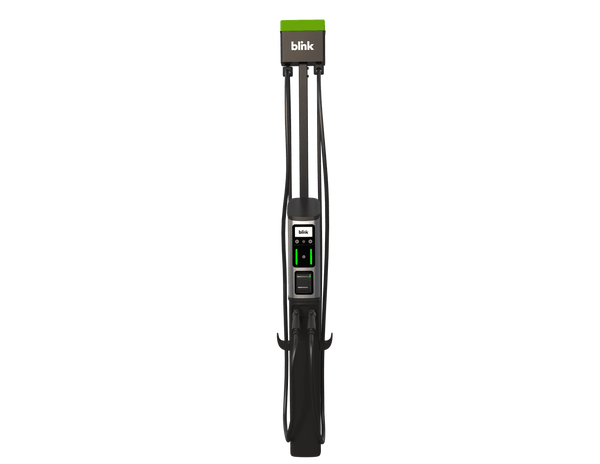 BLINK Series 8 (ISO Model) Level 2 Commercial EV Charging Station 80A Dual Port w/ One Year Full Service LTE Cloud & CC & Pedestal Bundle