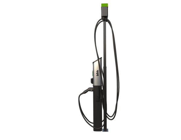 BLINK Series 8 (ISO Model) Level 2 Commercial EV Charging Station 80A Dual Port w/ One Year Full Service LTE Cloud & CC & Pedestal Bundle
