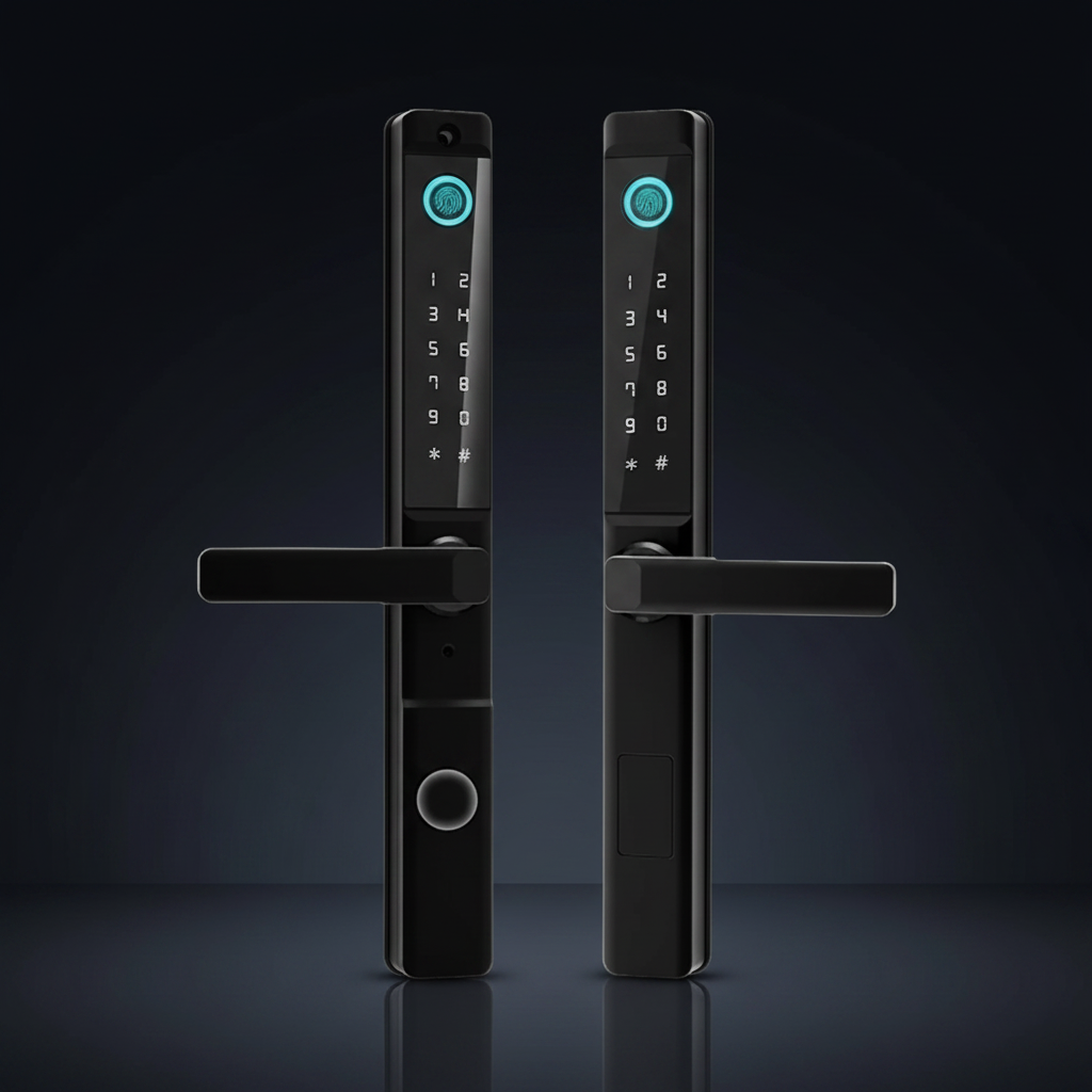 Fingerprint Double Two Side Waterproof Outdoor Smart Door Lock SUS Material for Slim Aluminum Swing Sliding Lock ,Corrosion-Resistant